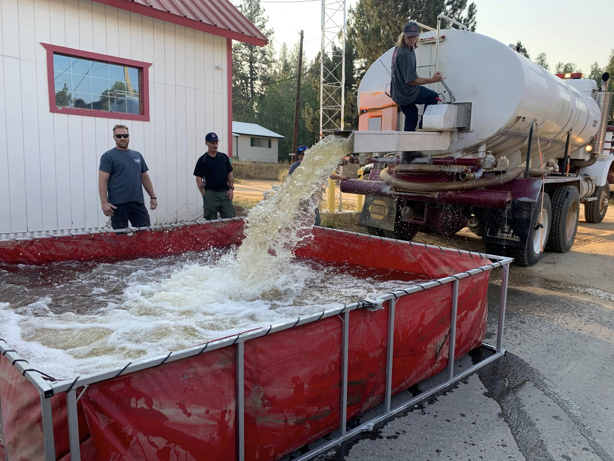 firefighters train with equipment
