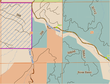 Map overlay of Boise Basin